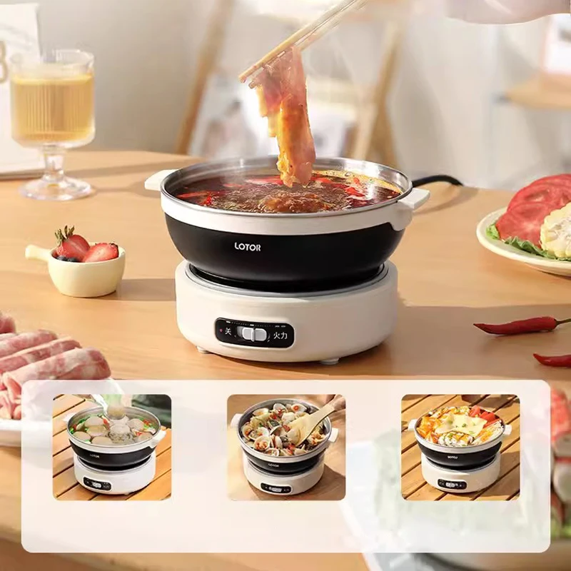 1.2L Folded Electric Cooking Pot Mini Portable Multicooker Travel Rice Cooker Split Type Hot Pot Electric Skillt Fried Pan 220V