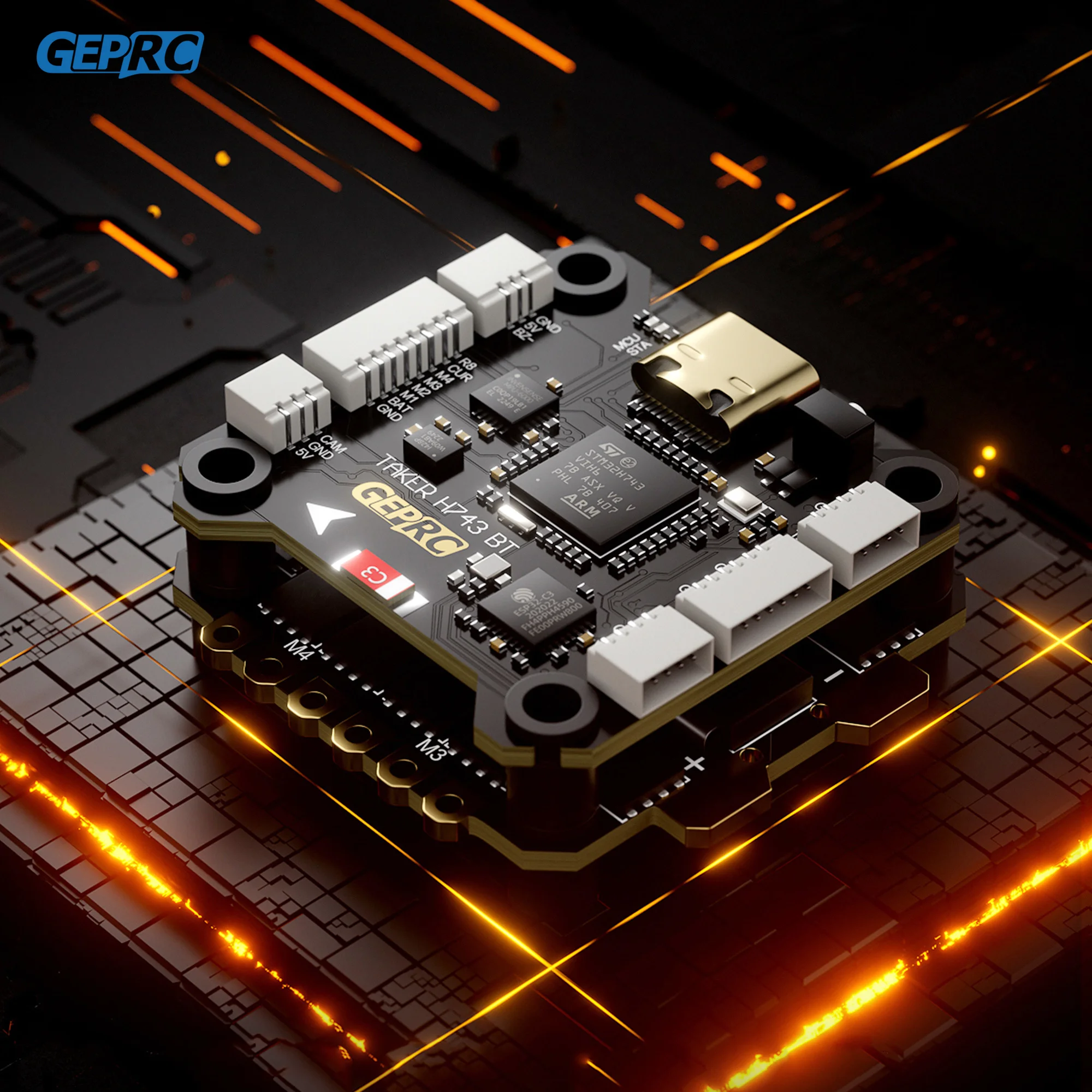 GEPRC TAKER H743 BT وحدة تحكم في الطيران BL32 50A 96K 4IN1 ESC المزدوج الدوران تحليل البيانات سجل الطيران بارومتر لسباق طائرات بدون طيار FPV