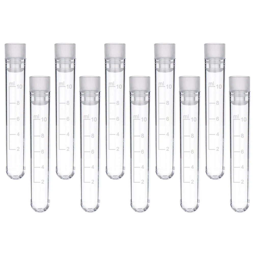 

50pcs 10ml Test Tubes Liquid Containers Teaching Tool Disposable Test Tubes Sample Container Chemistry Experiment Equipment