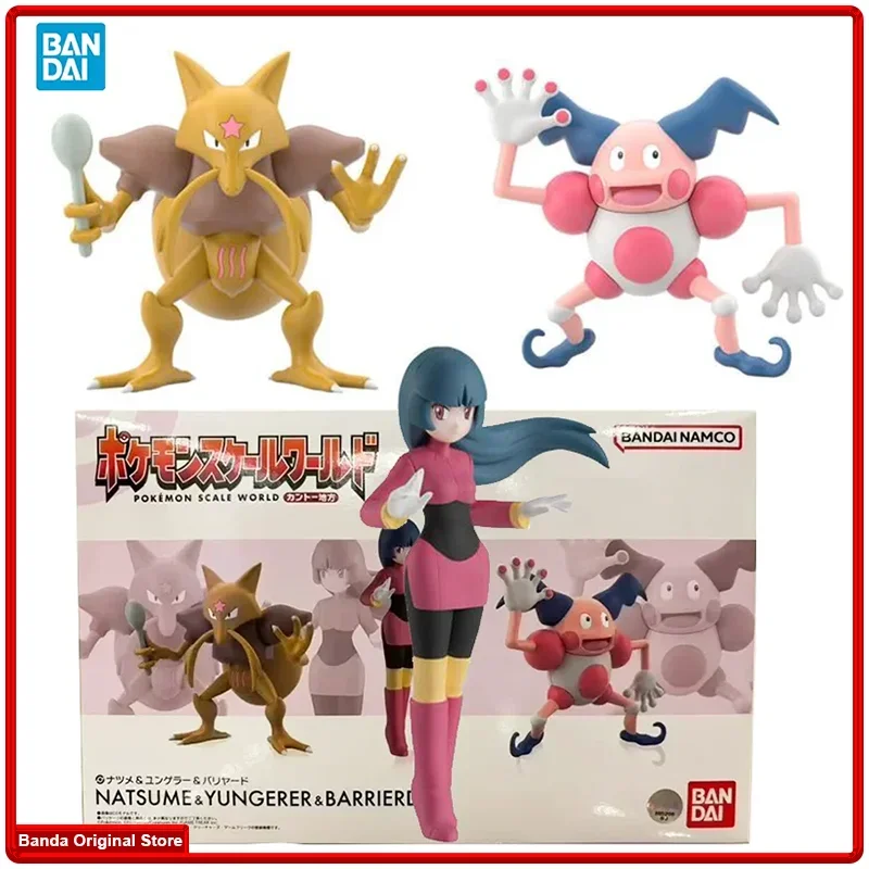 Original Bandai Pokemon Scale World Sabrina Kadabra Mr. Mime Natsume Yungerer Barrierd Figures Anime Model Toys