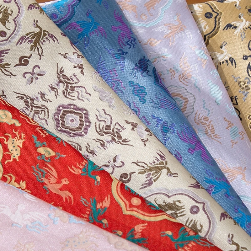 

Вышитая парчовая ткань с журавль и олень, модная и традиционная этническая одежда для пар, швейные материалы, 23/134