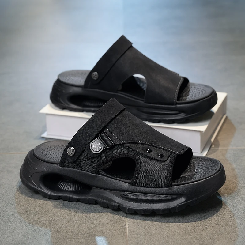 Men's thick-sole casual beach shoes summer new soft-sole non-slip breathable lightweight outdoor dual-use walking sports sandals