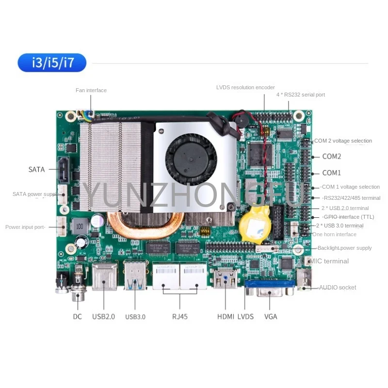 J4125/J1900/J6412/I3/5/7 Industrial-grade robot integrated machine vending machine gate industrial control motherboard