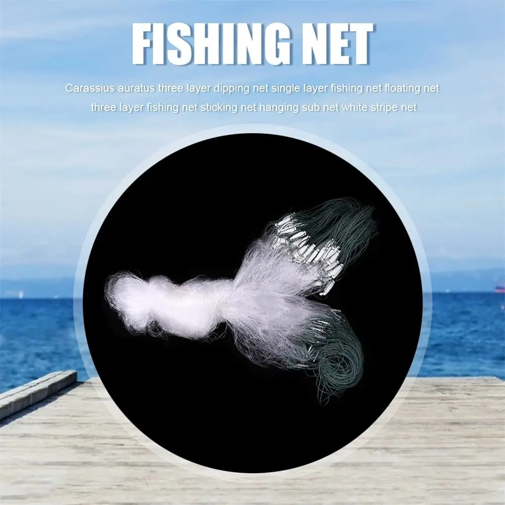 Filet de pêche durable 8/15/20/25M, accessoires de pêche, filet simple maille flottant pour la capture de poissons