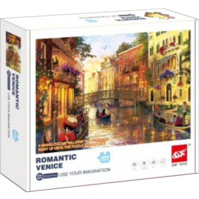 70*50cm Adult Paper Jigsaw Puzzle 1000pcs Romantic Venice Beautiful Landscape Difficult Daily Entertainment Toys Christmas Gifts