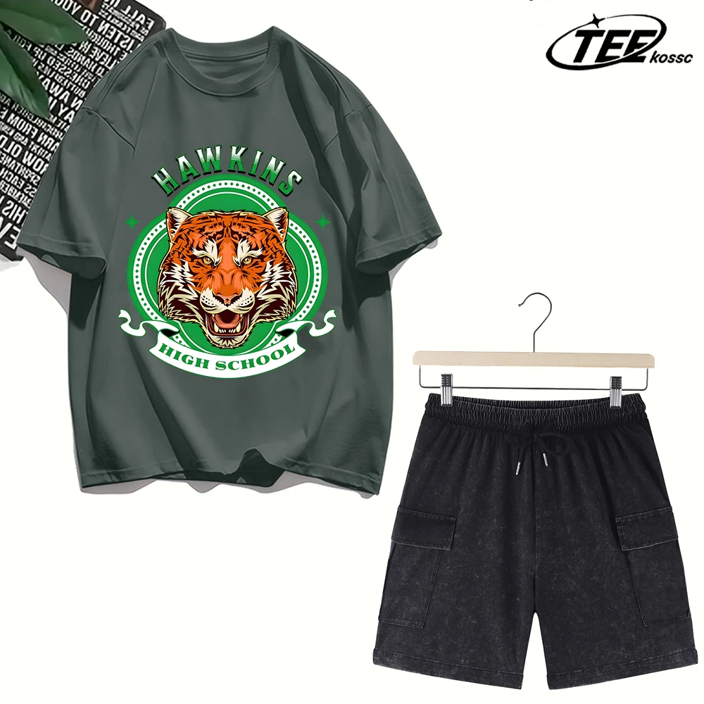 

Футболка унисекс из хлопка с принтом «Тигры», ретро-стиль, мягкая, с коротким рукавом, в стиле хип-хоп, летняя, свободного кроя