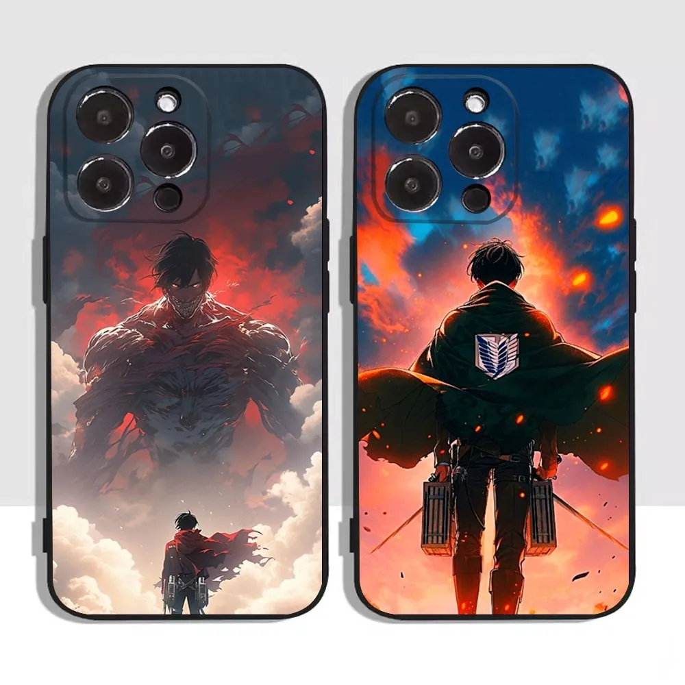 Anime A-Attack ON T-TitanS Phone Case For Apple iPhone 15,14,13,12,11,XS,XR,X,8,7,Pro,Max,Plus,mini Silicone Black Cover