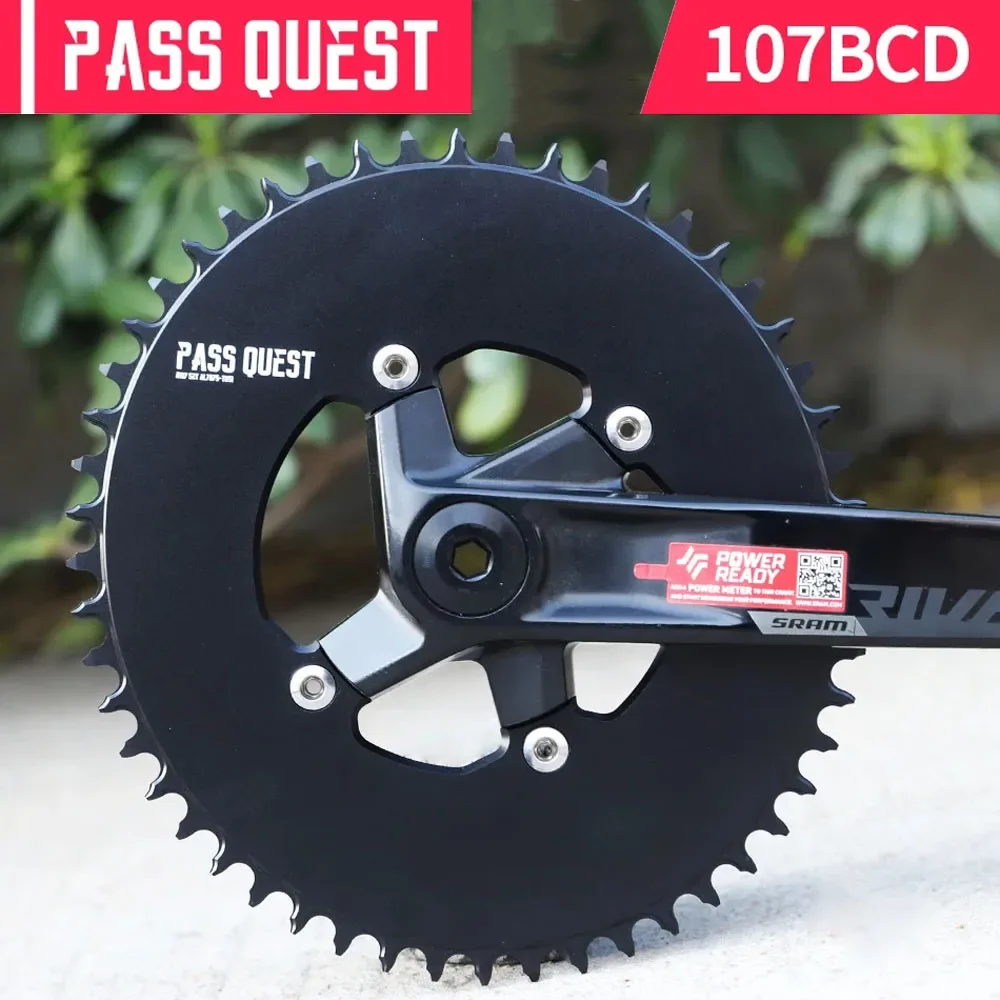 PASS QUEST 107 BCD oval Chainring for Sram Rival 1 AXS 1x 11 12 speed 4 bolts 107BCD Road Bike Chainwheel 40t 42t 42