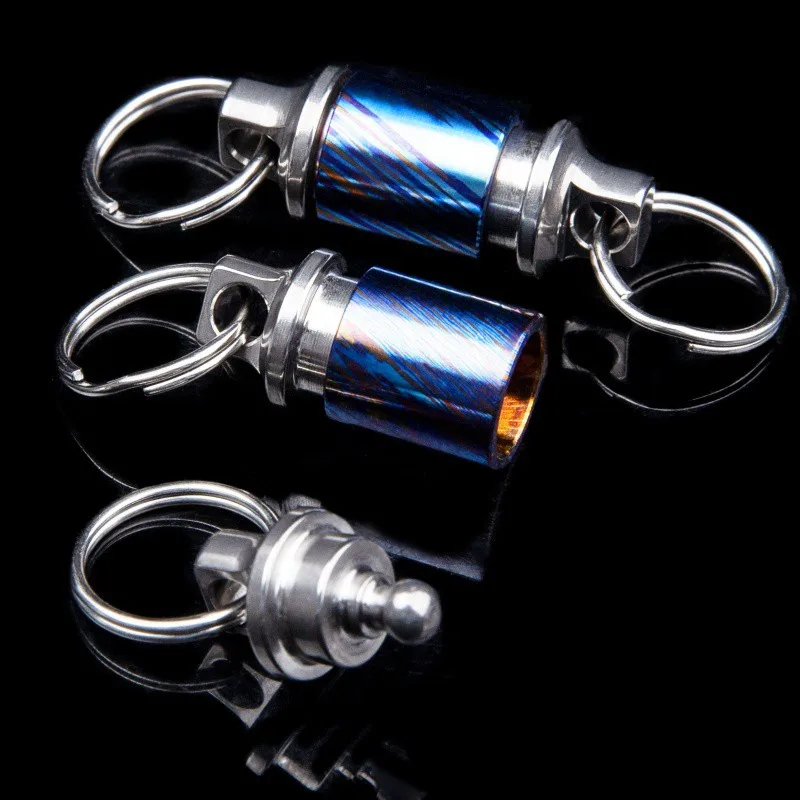 

Дамасский брелок из титанового сплава EDC, быстросъемный мужской роскошный брелок для ключей 360° ° Вращающийся автомобильный брелок для ключей Mini Multitool