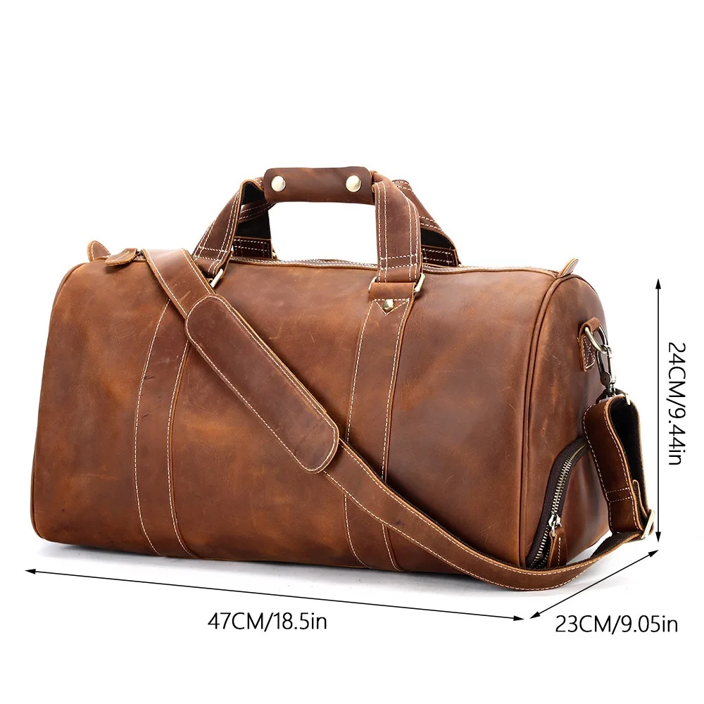 

Мужская дорожная сумка, винтажный чехол из натуральной яловой кожи, большой вместительный независимый чехол для обуви для деловых поездок, мотоциклетная школьная сумка