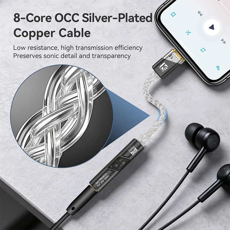 KBEAR DAC1PRO Type-C to 3.5mm HiFi DAC Dongle, Lossless Digital Audio Decoder Adapter Cable,HI-RES for TBX,Kalideer,KB02 - view 6