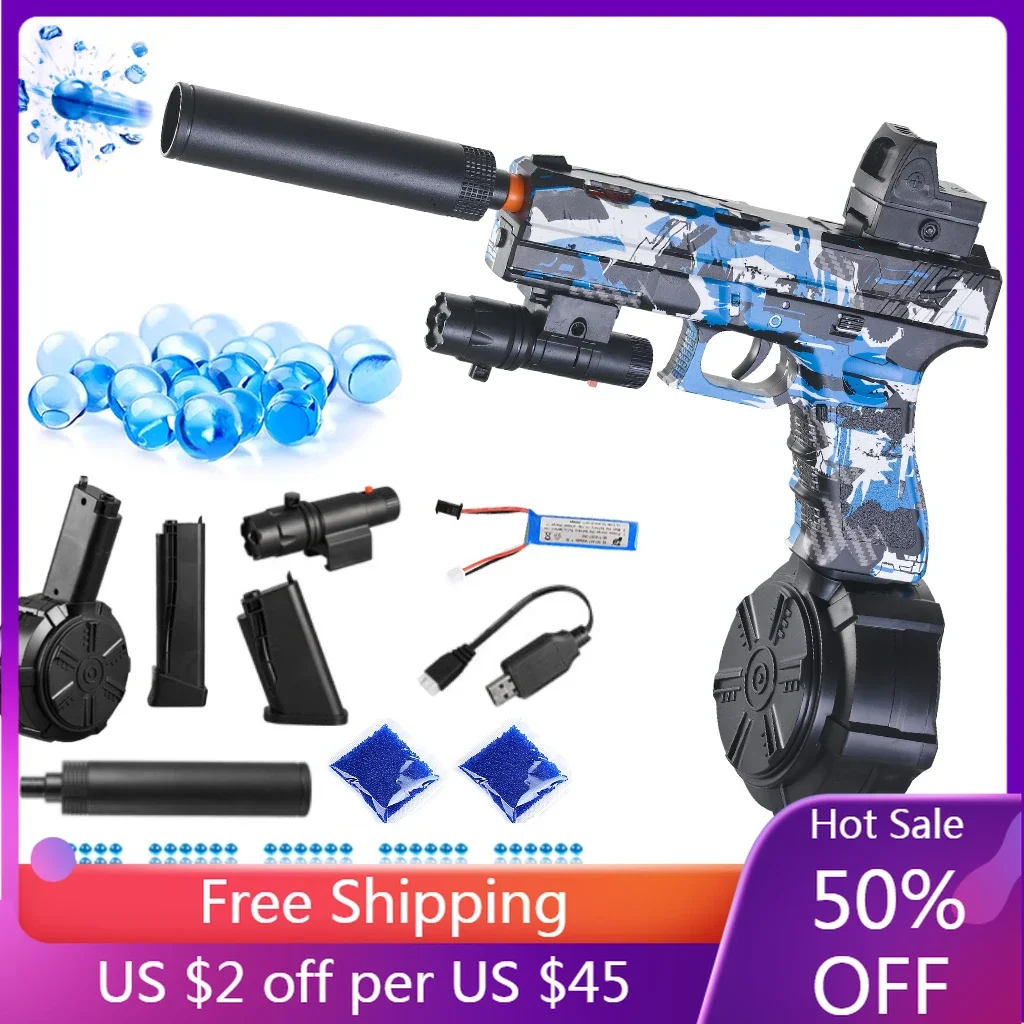 

2024 New Electric Splash Ball Gel Explosion Toy Gun Outdoor Activity Game Pistol with 10000 Beads Boy Adult Christmas Toy Gifts