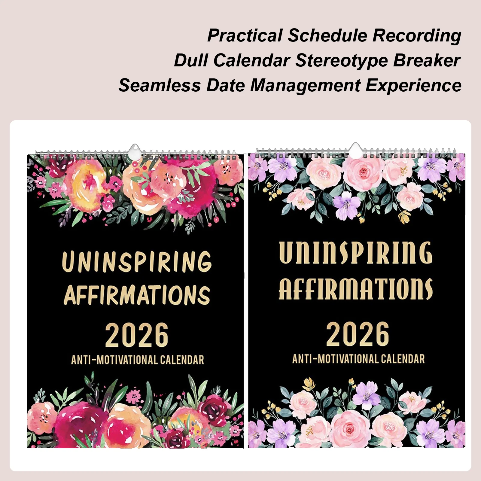 

Настенный календарь на 2026 года, календарь-планировщик на спиральной переплете, 2026 забавный персональный планировщик управления временем с мотивационным утюгом