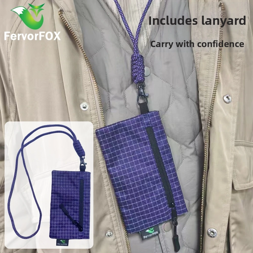 Lightweight Outdoor Storage Bag Waterproof With Rope Outdoor Organizer Zipper ‌Wear Resistant Key Card Wallet Travel Bag