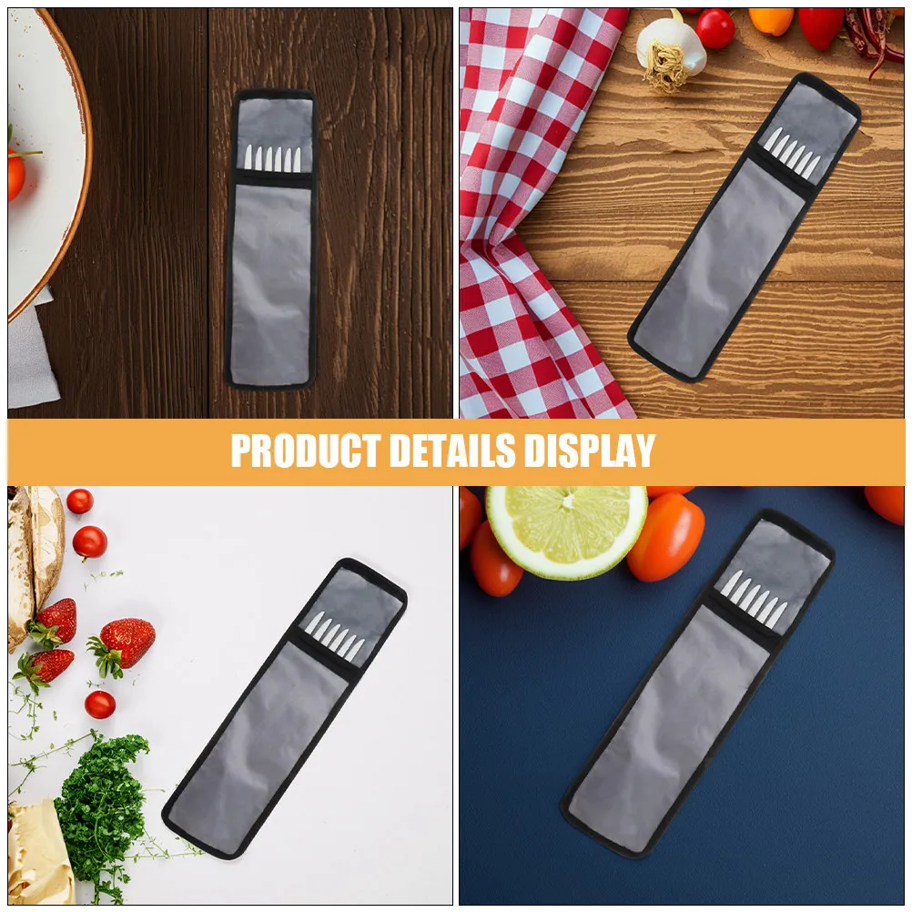 181 Inch Thickened Oxford Bbq Skewer Storage Bag Grill Utensil Storage Flat Case Outdoor Cooking Organizer Camp Kitchen Tool