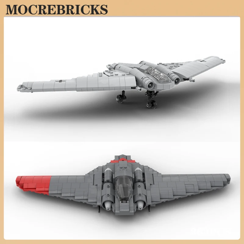 

World War II Military Battle Weapon Series Building Block Bomber Model Horten Ho 229 WW II Fighter Bricks Toy Children Gifts