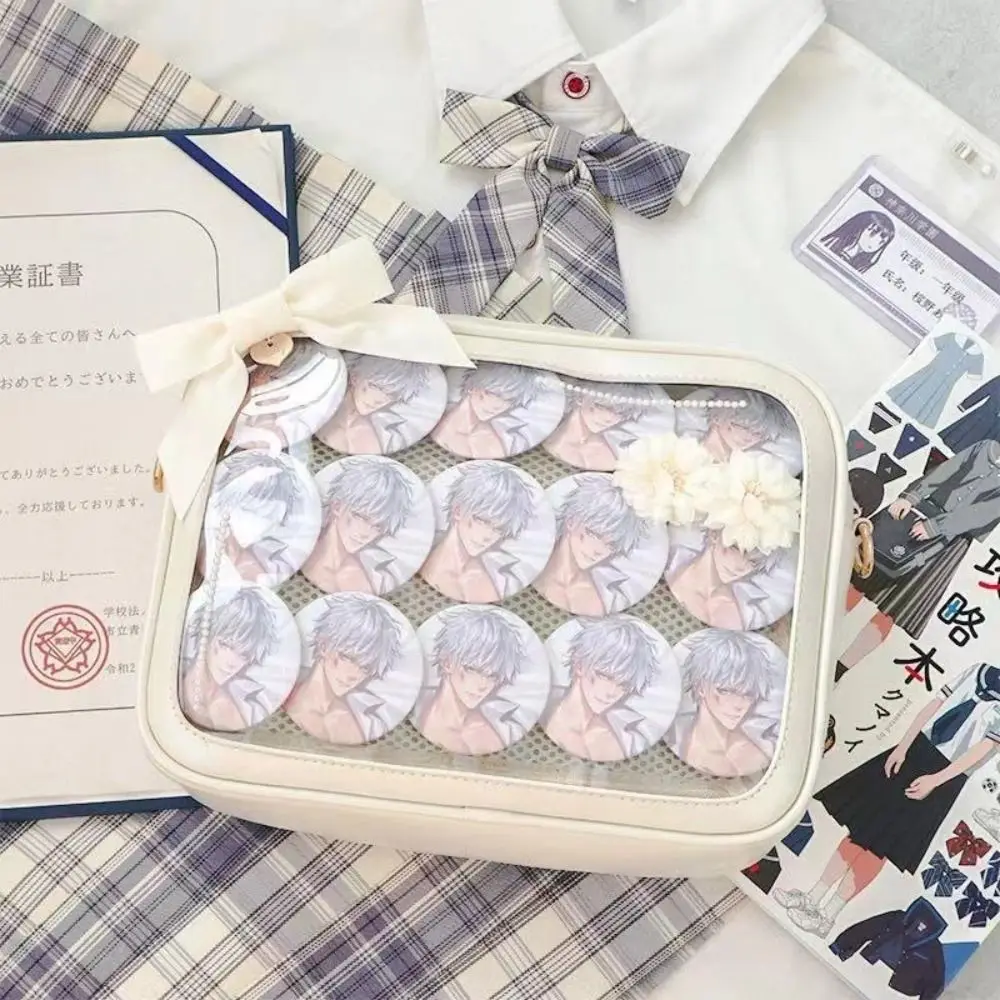 Zipper Bag Solid Color Itabag PU Cotton Bag Transparent Bags Small Item Bag Idol Merchandise Storage Shoulder Bag Children