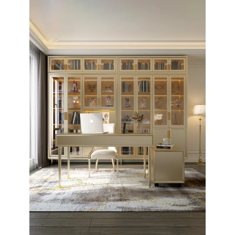 

Special solid wood bookcase for study, bookshelf combination, living room display cabinet, bookcase integrated floor-to-wall
