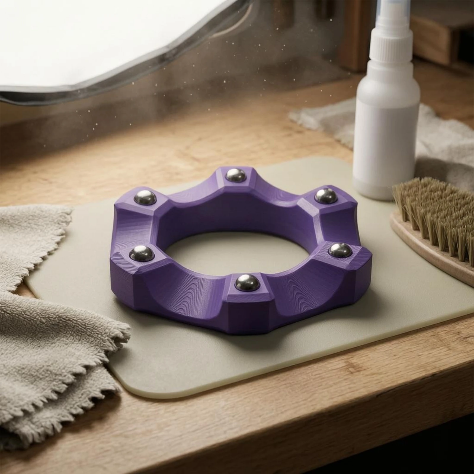 Bowling Ball Polishing Stand 360° Rotation Bowling Ball Cleaning Stand Sports Gear 3D-Printed Low-Height