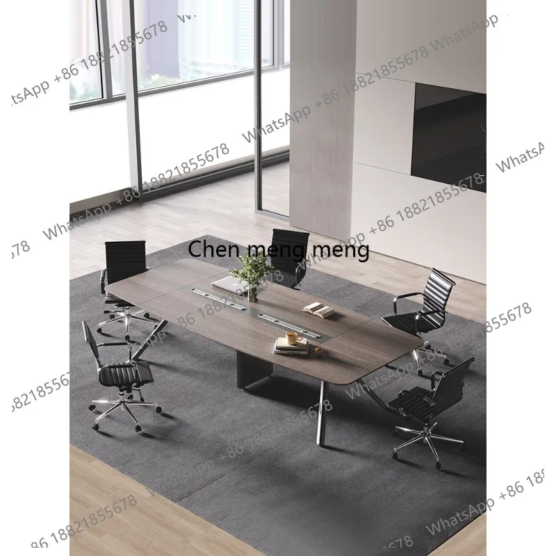 

New product] Office furniture company conference table light luxury high-end business room long table high-end simple