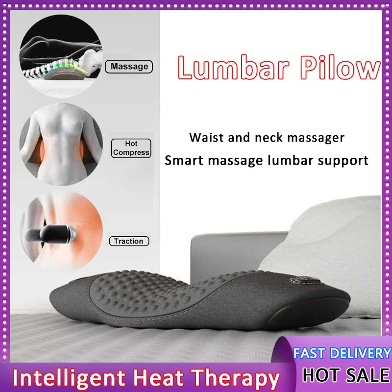 

Waist Pillow Back Massage Protection Pad Massage Lying Flat Waist Relief Waist Support Heating Vibrating Back Massager