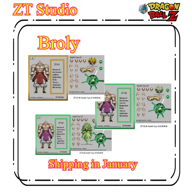 Новый продукт, предзаказ ZT Studio Broly, древний воин, 25 см, зеленый, желтый, длинные волосы, фигурка
