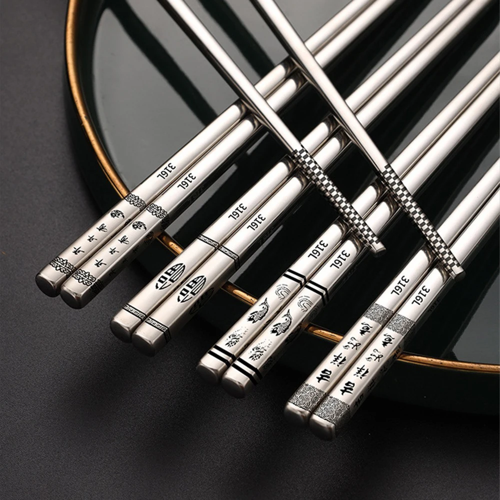 Anti-scald Chopsticks Not Easily Deformed Easy To Clean High Temperature Resistance Stainless Steel Kitchen Bar Supplies