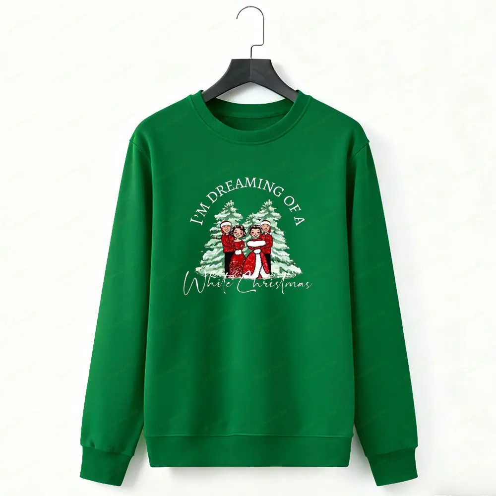 私はホワイトクリスマスを夢見ています パーカー クリスマスファミリーマッチングスウェットシャツ ノームズTシャツ クリスマスファミリーパーカー 女性服