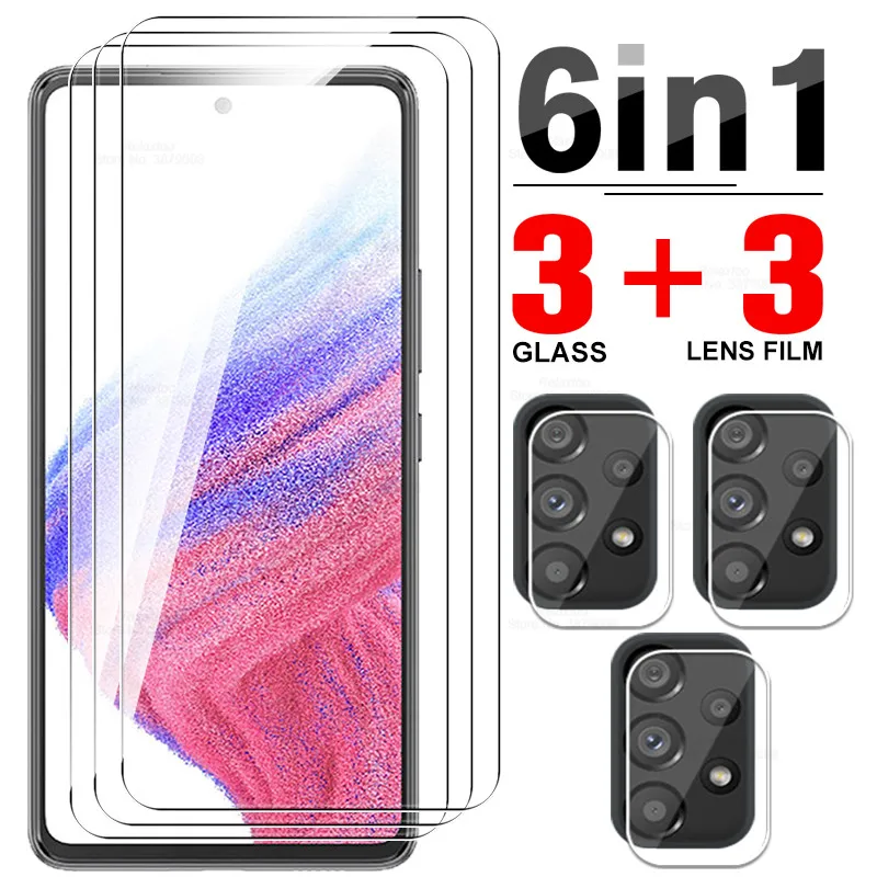 6in1 Camera Lens Protective Glass For Samsung Galaxy A53 A73 A33 Tempered Screen Protector Sumsung A54 A34 A24 A14 4G 5G Film