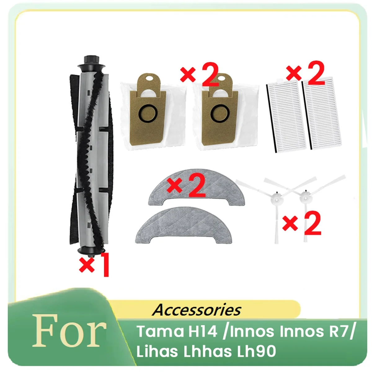 LRGJS 9 Pcs for Tama H14,/Innos Innos R7/ Lihas Lhhas Lh90 Sweeping Robot Accessories Cleaner Parts Replacement