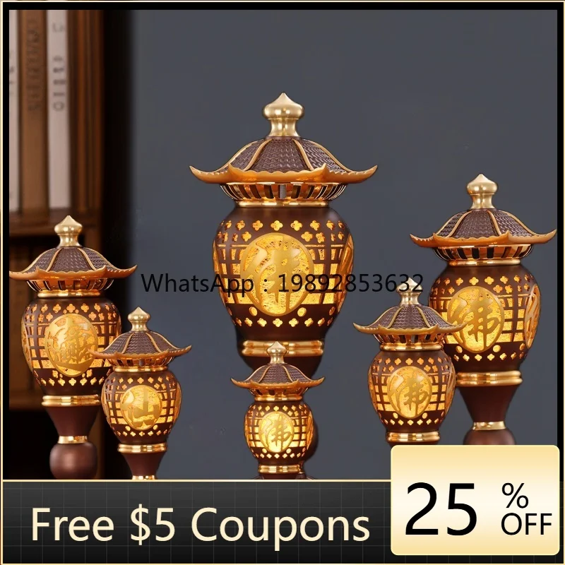 

Guanyin Wealth God Statue for Buddha Hall, Pure Copper Alloy Ornament for Attracting Wealth and Treasures