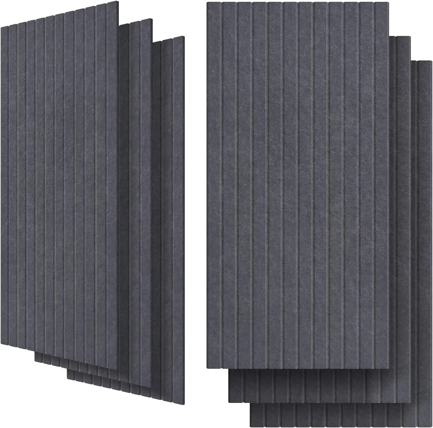 

6 Pack Acoustic Panels 47.2x23.6in Sound Absorbing Wall Panels for Home Theater Studio Office, Heather Grey