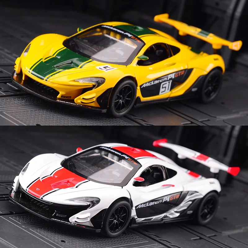 1: 31 McLaren P1 Legierungsautomodell Ornamente Rallye-Rennwagen Metall akusto-optisch zurückziehbare Spielzeugtür kann reiche Details geöffnet werden