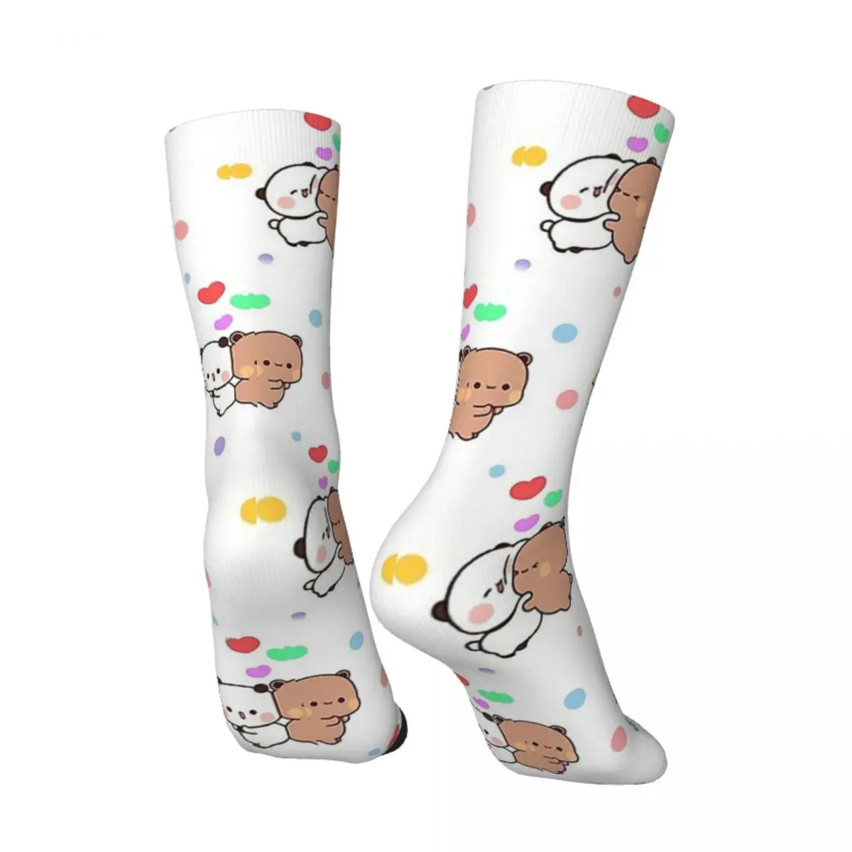 Men's Socks Panda Bear Cute Dudu Bubu Hugging Retro Harajuku Cute Cartoon Hip Hop Seamless Pattern Crew Crazy Sock Gift Printed