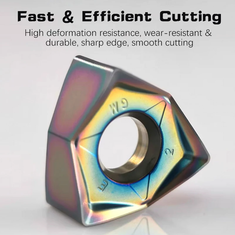 WNMU08 Double-Sided Hexagonal Carbide Milling Cutter Inserts 90° Right Angle for CNC Lathe Heavy-Duty Cutting Fast Feed MFWN