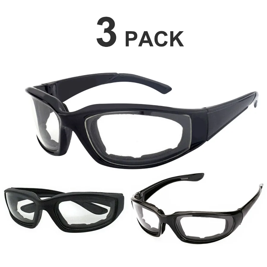 

3 pairs Motorcycle Sports Biker Riding Glasses Wind Resistant Eye Protection Clear Sports Goggles Cycling Glasses Sunglasses Lo
