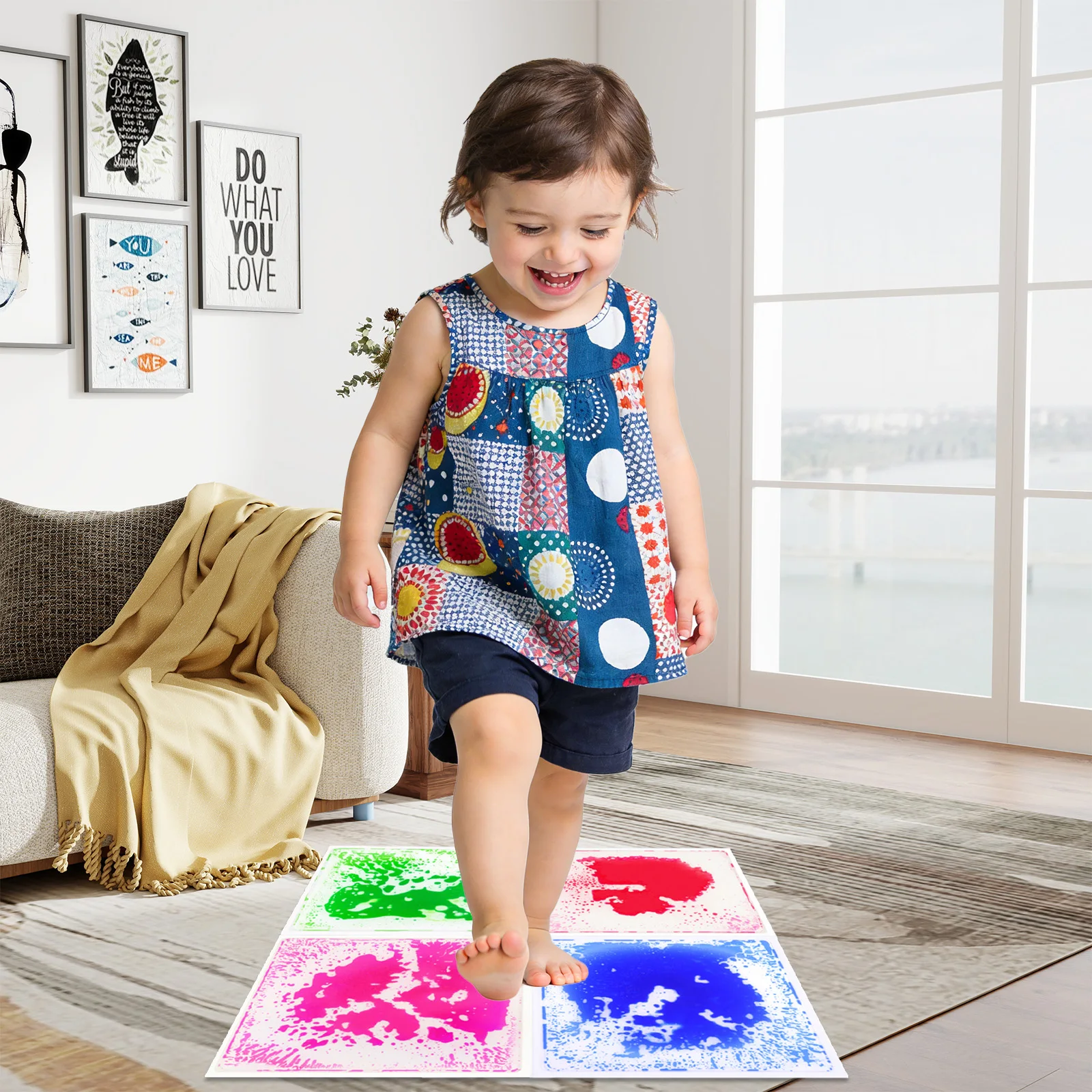 Sensory Walking Pads Kids Water Mat Kids Sensory Soft Water Filled Floor Mat For Kids Tactile Sensory Exploration