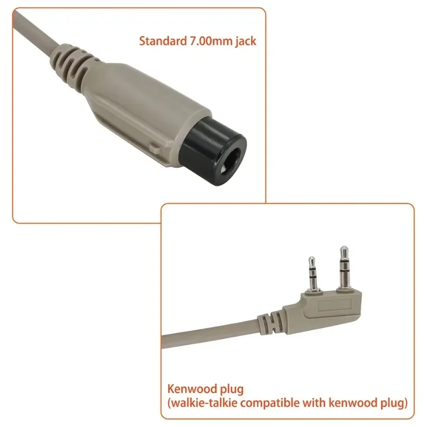 Taktyczny zestaw słuchawkowy PTT Adapter wojskowy RAC PTT Kenwood wtyczka dla Baofeng UV5R/UV82 dla Pelto Comta Airsoft słuchawki strzeleckie