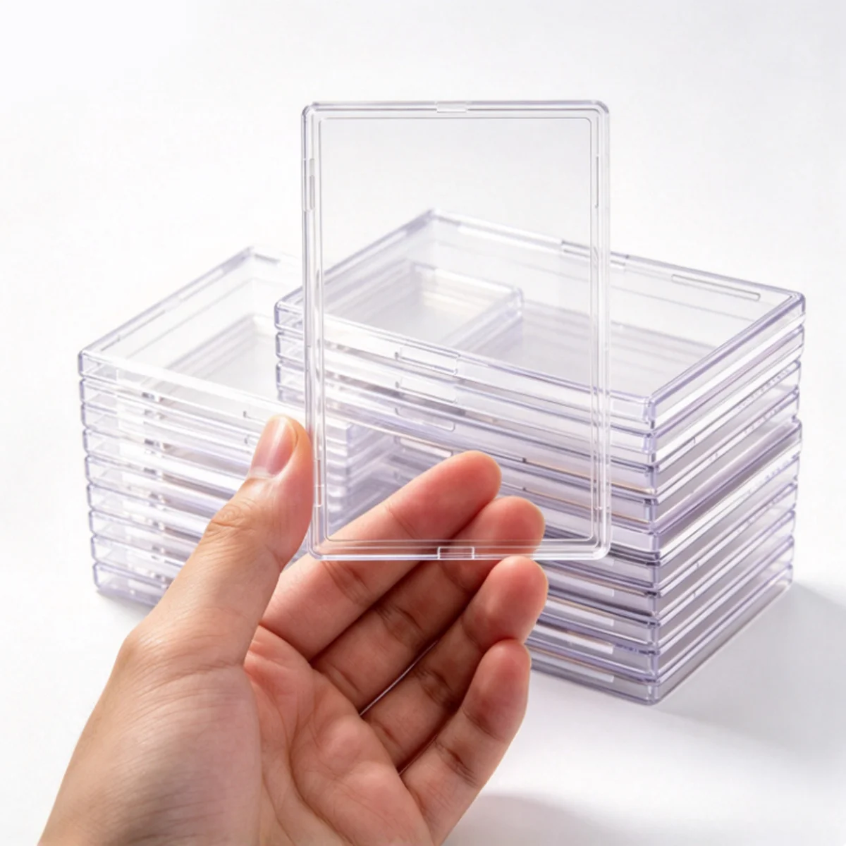 3/12/24pcs Clear Hard Acrylic Card Protectors, Rigid Toploader Display Cases for TCG Baseball MtG Sports Trading Card ZSY