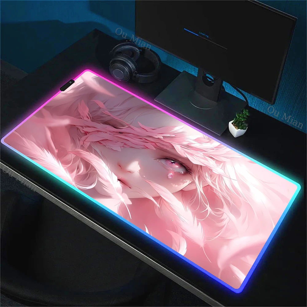 Mouse Pad Gamer 900x400 Desk Mat Pc Gamer Girl Computer Accesorios Gaming Mousepad Kawaii Computer Desk Table Games Office Mats