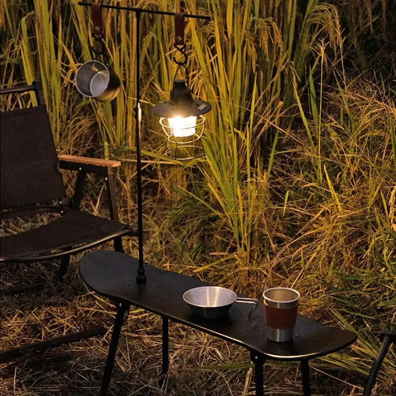 Camping Skateboard Table Ultralight Portable Picnic Gear Supplies Outdoor Folding Coffee Table with Light Pole Hiking Cookware