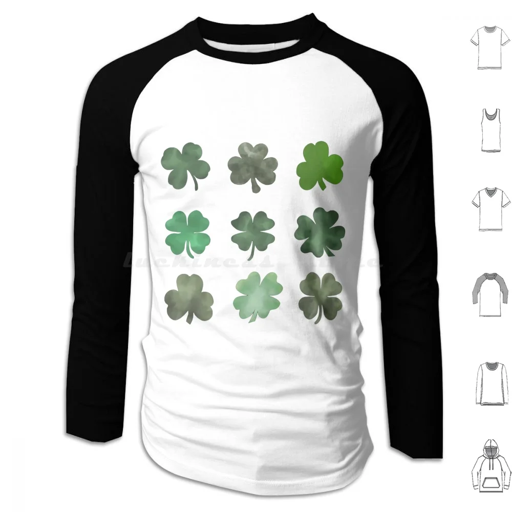 Shamrocks Day Sudadera con capucha de algodón de manga larga Día irlandés Irlanda Shamrock Día de San trébol verde Día de los Paddys Divertida cerveza duende