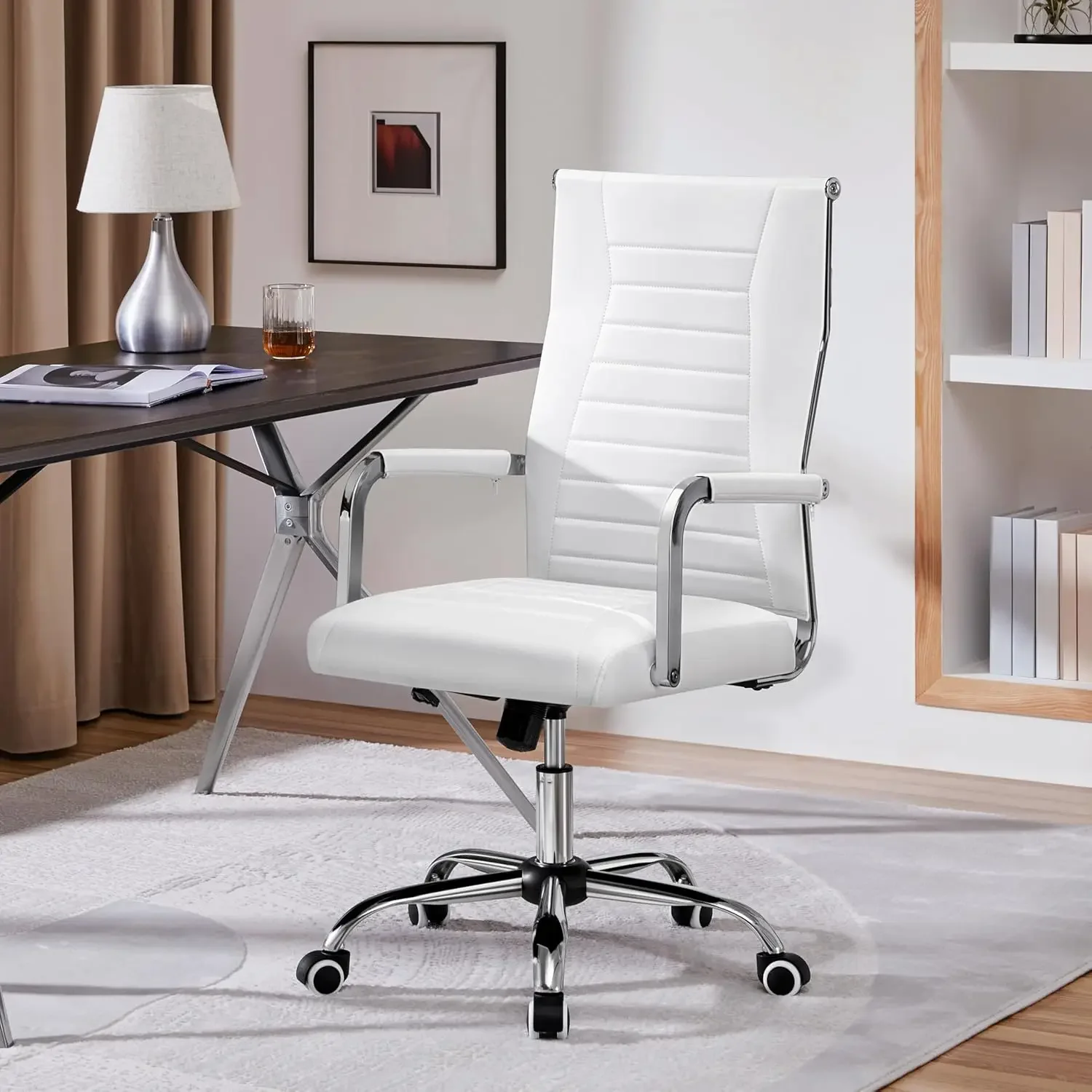 High-Back Office Desk Executive Task Management PU Leather Chair Height Adjustable with Ergonomic