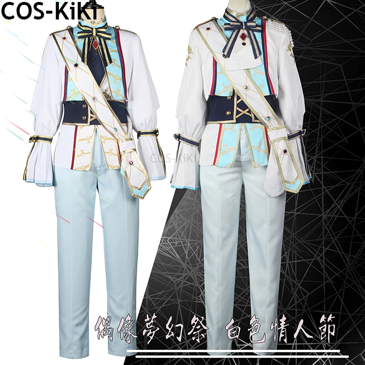 COS-KiKi Ensemble Stars 2 Shinobu Sengoku/Harukawa Sora White Valentine's Day Game Suit Cosplay Costume Halloween Party Outfit