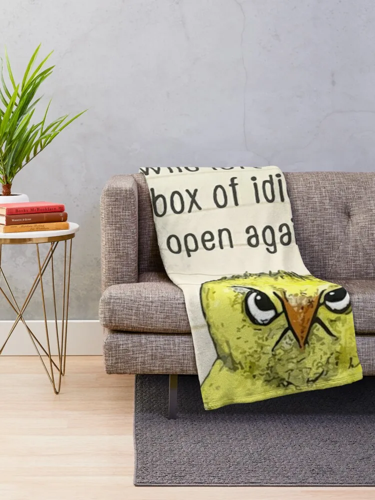 Angry chick - who left the box of idiots open again? Throw Blanket Vintage christmas gifts Blankets