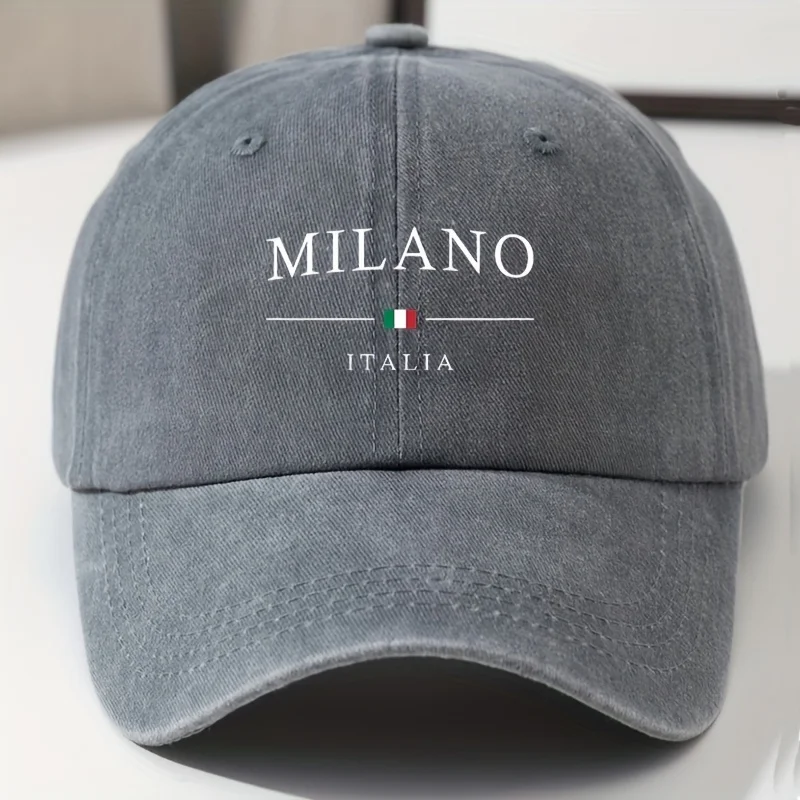 MILANO Modische bedruckte, atmungsaktive Baseballkappe, Vintage Dad Hat, Outdoor-Freizeit-Urlaubsmütze