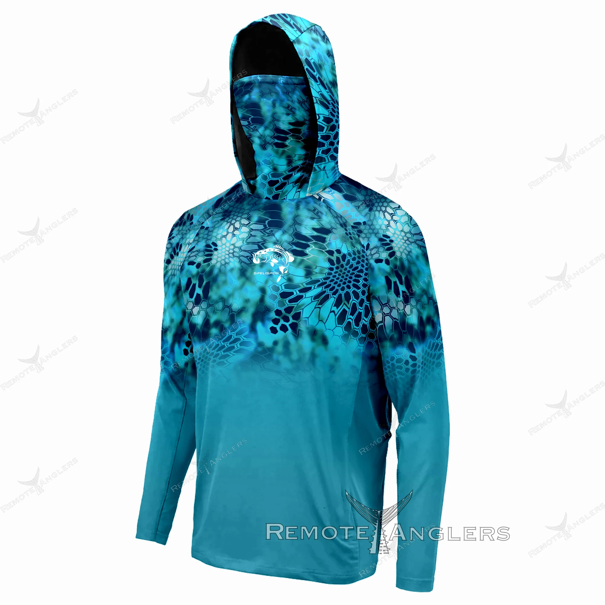 SPELISPOS Men Long Sleeve Hoodie Fishing Clothing Sweatshirt Uv Face Mask Fishing Shirts Outdoor Quick Drying Fishing Jersey