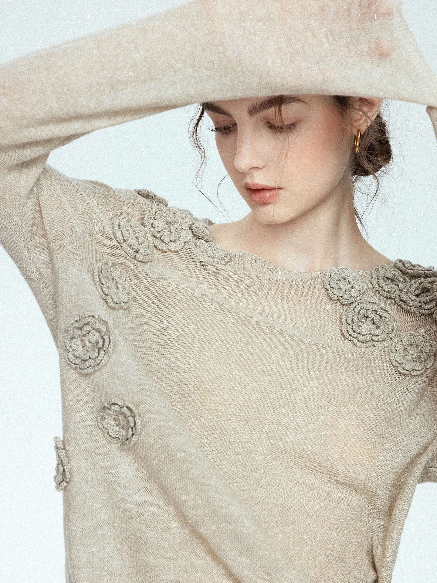 

Heavyweight Wool Linen Knitted irt Women's Base Layer Long Sve round Ne Soft Pure Color Autumn Winter Casual Top