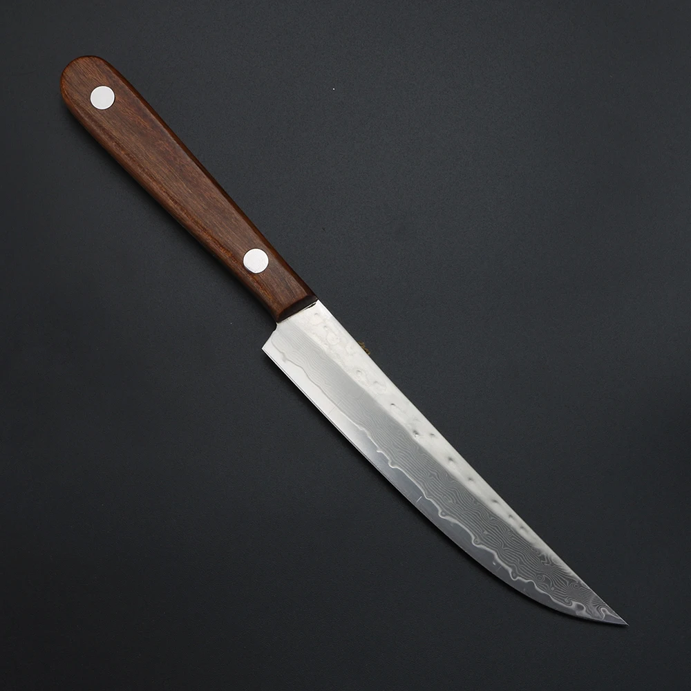 XUANTENG Damascus steel knife fixed blade fruit knife sandwich VG10 steel knife view 3