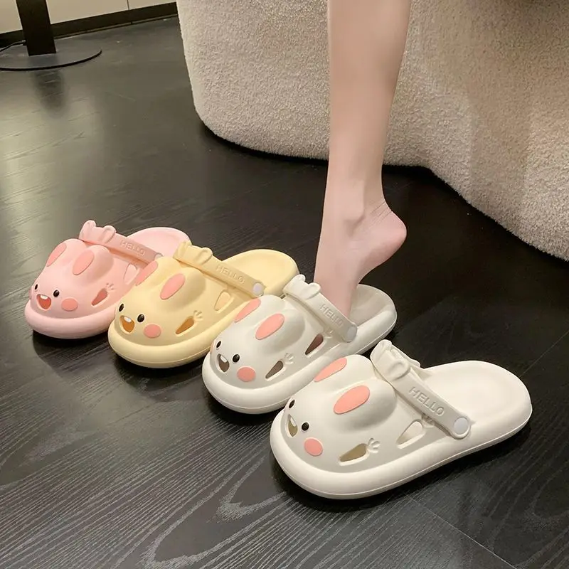 

Women Cartoon Rabbit Sandals Summer Outdoor Slippers Beach Aqua Shoes Women Slip on Flip Flops Garden Sandals Casual Slides